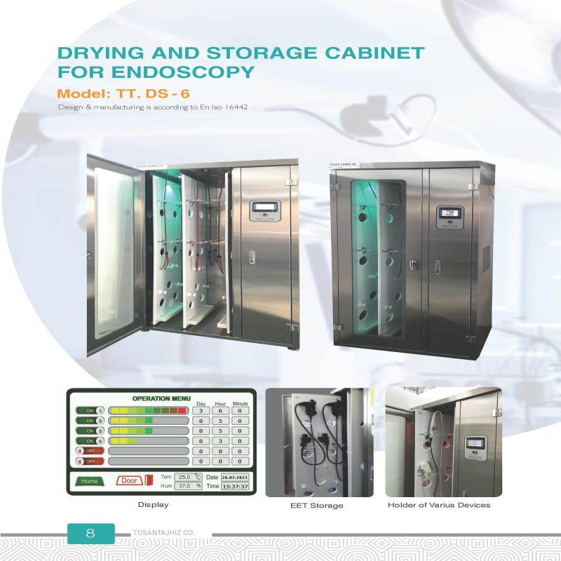 Drying & storage cabinet for endoscopy